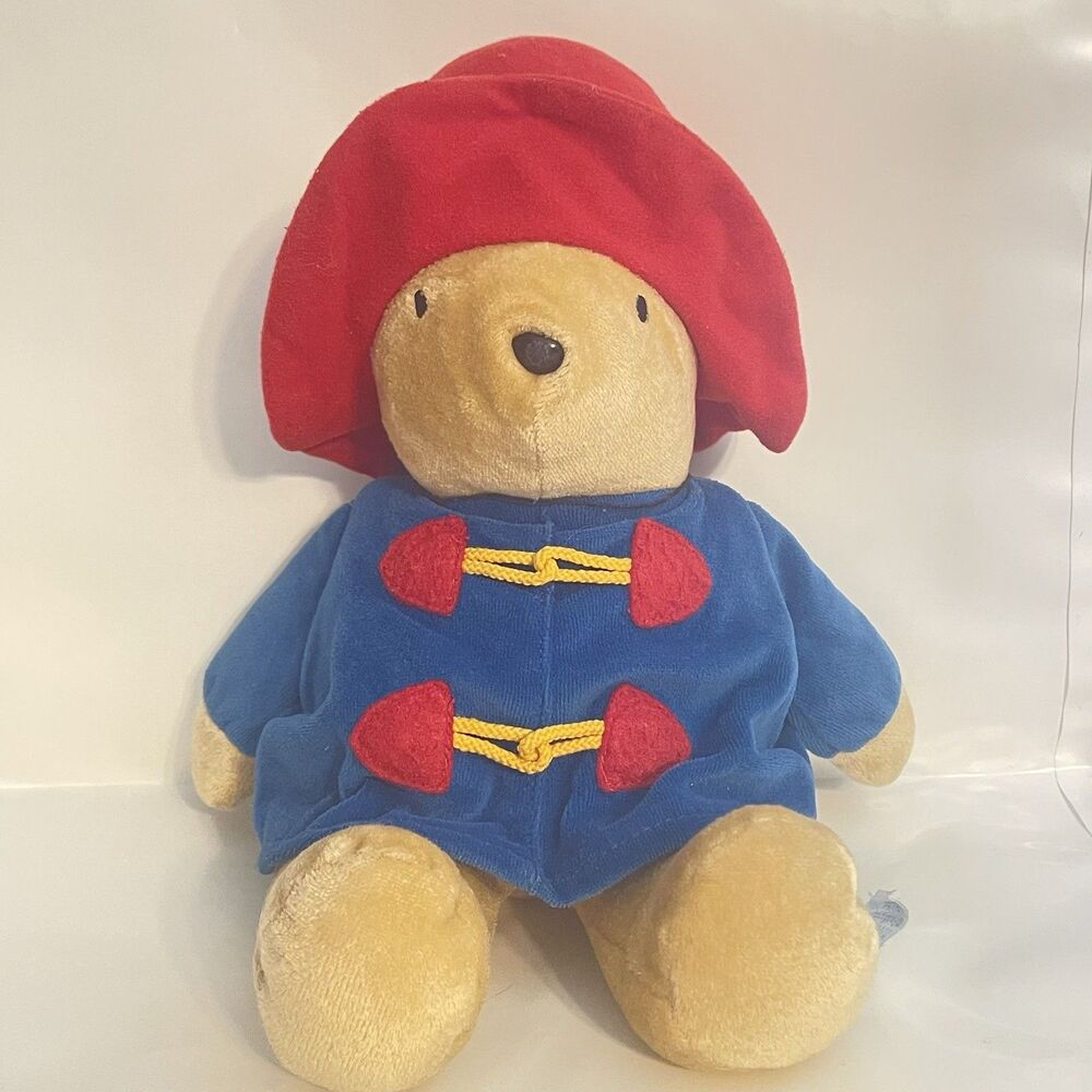 Vintage Plush Paddington Bear in Rain Gear by Kids Gifts Red Hat Blue Coat 12"